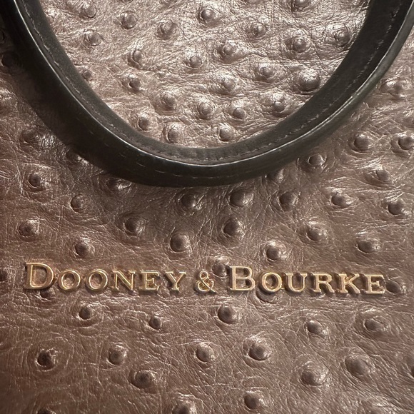 Dooney and Burke Ostrich Shoulder Bag & Matching Wallet - Picture 3 of 11